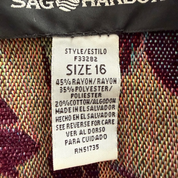 Vintage Sag Harbor Multicolor Tapestry Floral Blazer - Picture 9 of 9